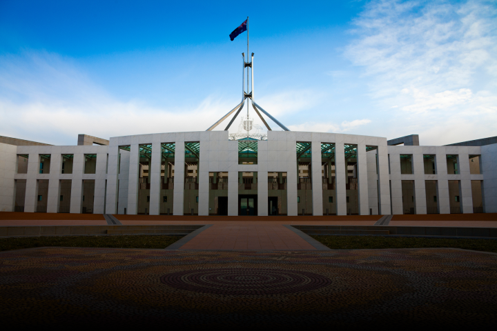 A view of the front of Parliament House