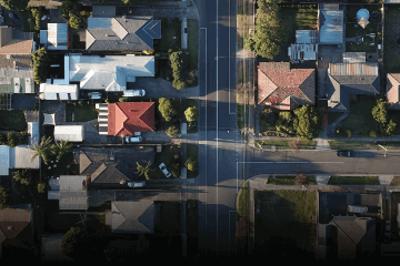 Picture of an Australian suburb taken from the sky above