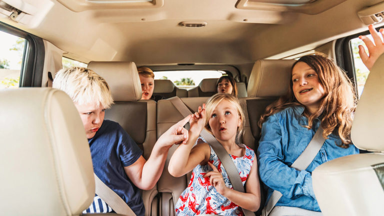 A family enjoying their 8 seater car