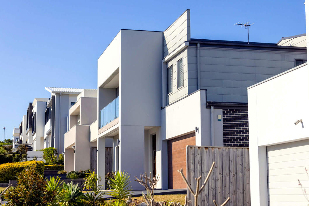 A row of town houses.